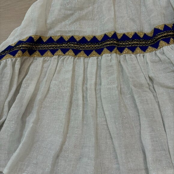 PHO Firenze High-low Maxi Dress Lurex Linen Shirred Bodice - Picture 6 of 10